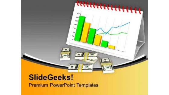 Financial Growth Chart With Fluctuation PowerPoint Templates Ppt Backgrounds For Slides 0513