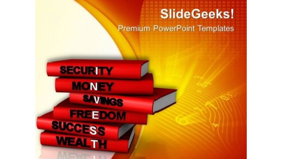 Financial Investment Concept On Stack Of Books PowerPoint Templates Ppt Backgrounds For Slides 0513