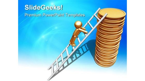 Financial Ladder Success PowerPoint Themes And PowerPoint Slides 0911