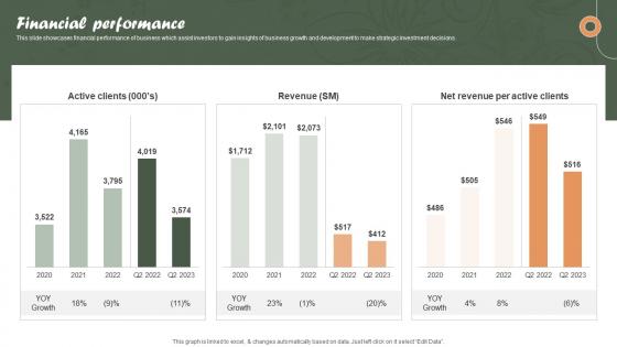 Financial Performance Online Personalized Apparel Provider Investor Funding Elevator Pitch Deck