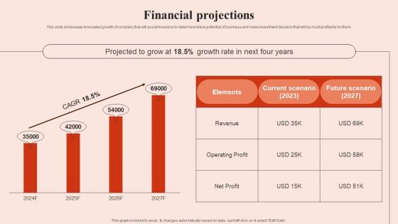 Financial Projections Beauty Brands And Retailers Company Fund Raising Portrait PDF