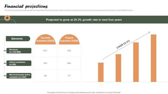 Financial Projections Online Personalized Apparel Provider Investor Funding Elevator Pitch Deck