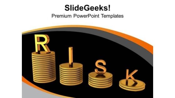 Financial Risk On Stack Of Dollar Coins PowerPoint Templates Ppt Backgrounds For Slides 0313