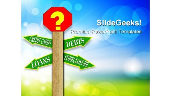 Financial Street Sign Business PowerPoint Templates And PowerPoint Backgrounds 0611