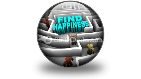 Find Happiness PowerPoint Icon C