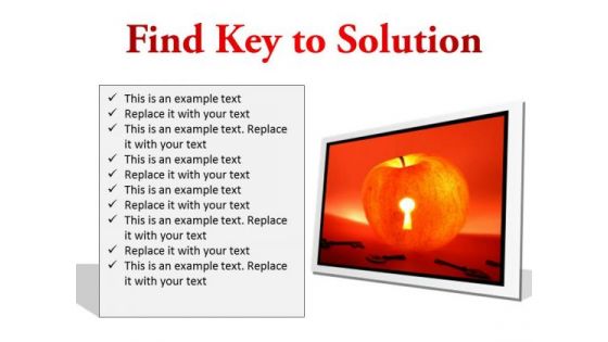 Find Key To Solution Business PowerPoint Presentation Slides F