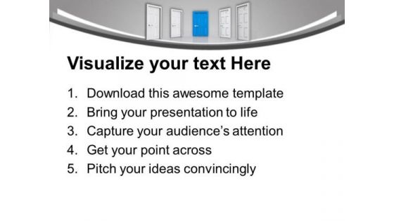 Find Out The Right Door PowerPoint Templates Ppt Backgrounds For Slides 0613