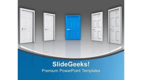 Find Out The Right Door PowerPoint Templates Ppt Backgrounds For Slides 0613