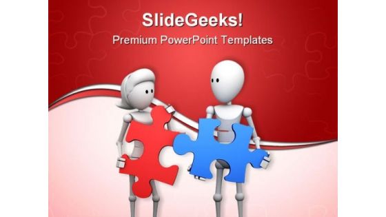 Find Solution Puzzle Teamwork PowerPoint Themes And PowerPoint Slides 0411