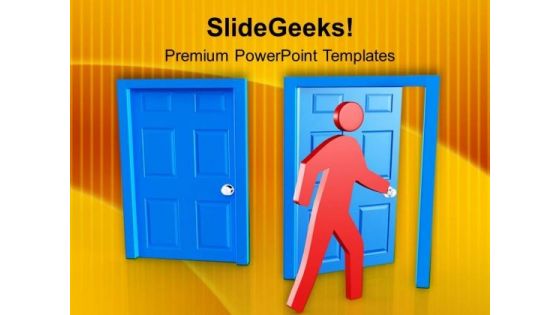 Find The Right Door Of Achievement PowerPoint Templates Ppt Backgrounds For Slides 0613