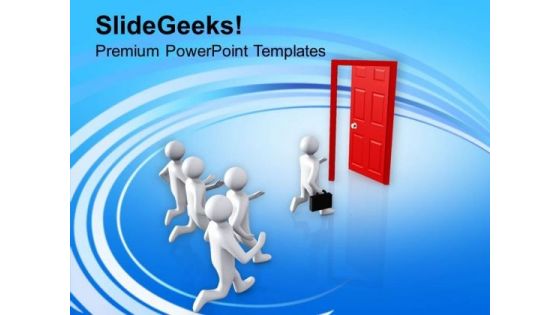 Find The Right Door Of Success PowerPoint Templates Ppt Backgrounds For Slides 0713