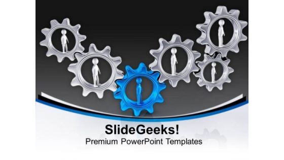 Find The Right Gear Part To Start Process PowerPoint Templates Ppt Backgrounds For Slides 0713