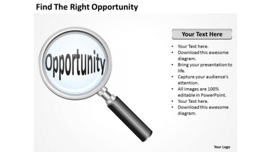 Find The Right Opportunity Ppt Elements Business Plan PowerPoint Templates