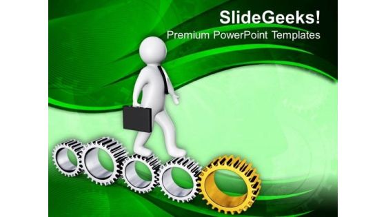 Find Your Goal With Geared Process PowerPoint Templates Ppt Backgrounds For Slides 0713