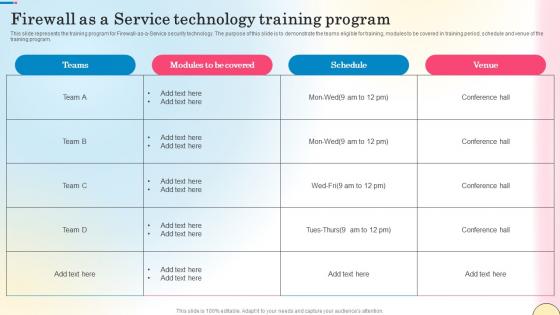 Firewall As A Service Technology Training Program Network Security Brochure Pdf