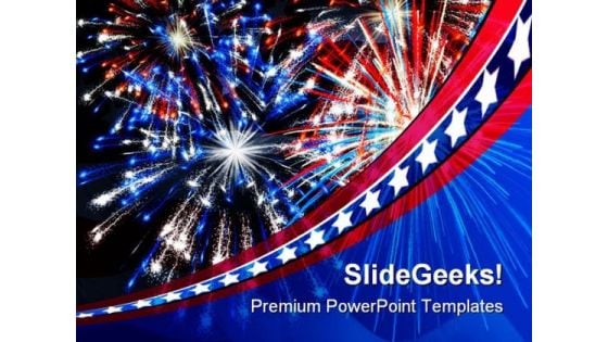 Fireworks America Festival PowerPoint Template 1010