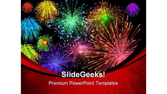 Fireworks Background PowerPoint Template 1010