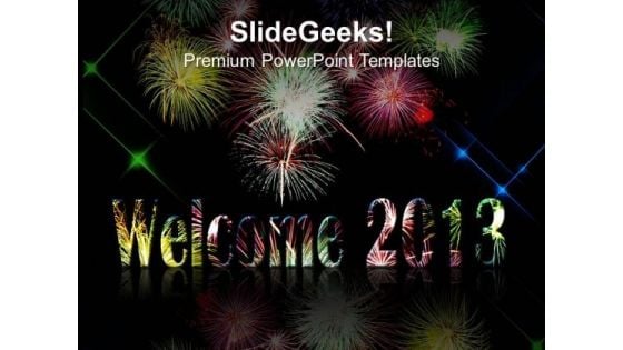 Fireworks To Welcome New Year PowerPoint Templates Ppt Background For Slides 1112