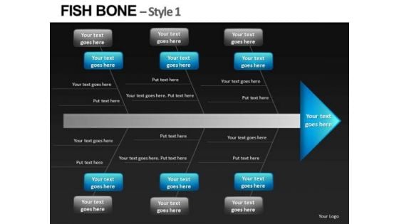 Fish Bone Diagram Analysis PowerPowerPoint Templates Editable Ppt Slides