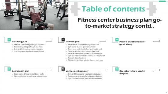 Fitness Center Business Plan Go To Market Strategy