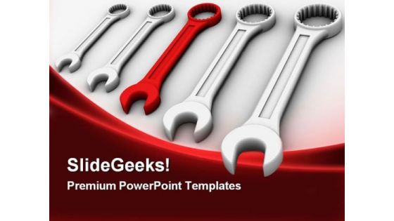 Five Different Spanners Industrial PowerPoint Templates And PowerPoint Backgrounds 0311