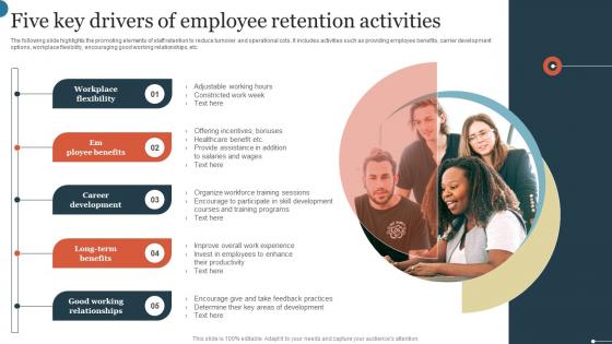 Five Key Drivers Of Employee Retention Activities Designs Pdf