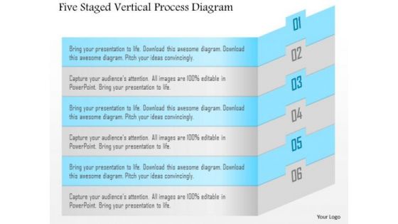 Five Staged Vertical Process Diagram Presentation Template