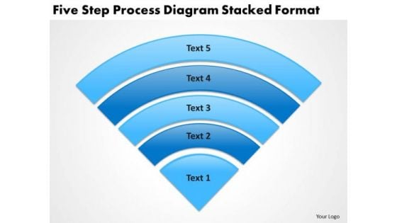 Five Step Process Diagram Stacked Format Business Plan PowerPoint Templates