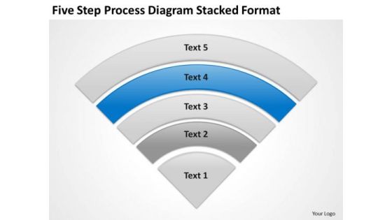 Five Step Process Diagram Stacked Format Elements Of Business Plan PowerPoint Slides