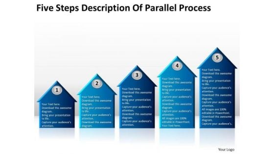 Five Steps Description Of Parallel Process Cafe Business Plan PowerPoint Slides