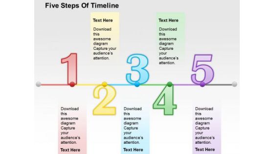 Five Steps Of Timeline PowerPoint Template