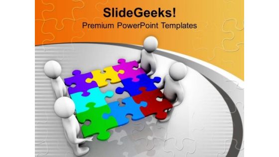 Fix The Puzzle With Team PowerPoint Templates Ppt Backgrounds For Slides 0613