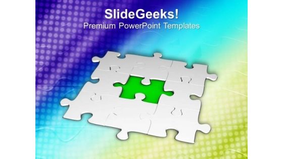 Fixed Puzzle Found Solution PowerPoint Templates Ppt Backgrounds For Slides 0813