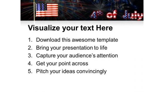Flag With July 4th Festival PowerPoint Templates And PowerPoint Themes 0612