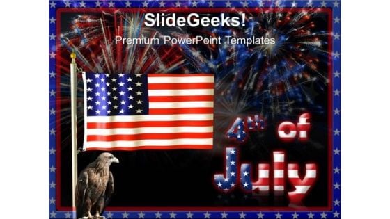 Flag With July 4th Festival PowerPoint Templates And PowerPoint Themes 0612