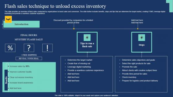 Flash Sales Technique To Unload Excess Inventory Market Expansion Tactic Microsoft Pdf