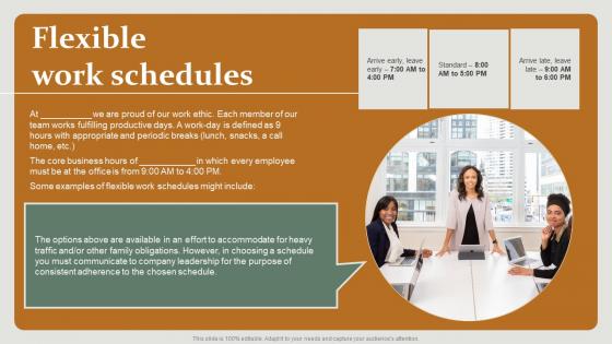 Flexible Work Schedules HR Policy Overview Powerpoint Presentation Ppt Template Pdf Flexible Work Schedules HR Policy Overview Powerpoint Presentation Ppt Template Pdf