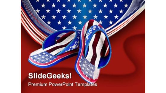 Flip Flop Americana PowerPoint Templates And PowerPoint Backgrounds 0111