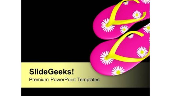 Flip Flops For Beach To Enjoy PowerPoint Templates Ppt Backgrounds For Slides 0713