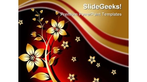 Floral Beauty Abstract PowerPoint Template 0810