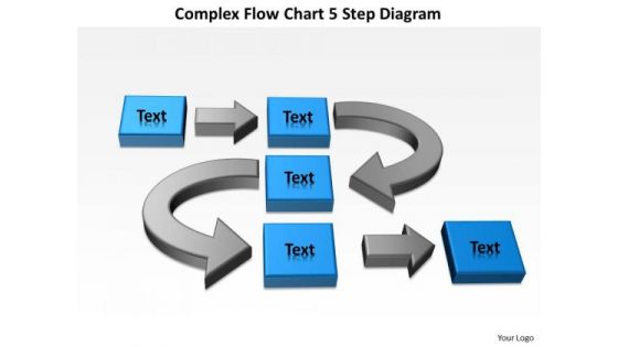 Flow Chart 5 Step Diagram Writing Business Plan For PowerPoint Templates