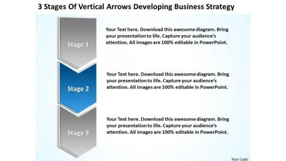 Flow Chart Business Of Vertical Arrows Developing Strategy Ppt PowerPoint Template