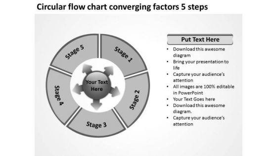 Flow Chart Converging Factors 5 Steps Ppt Circular Process Diagram PowerPoint Templates