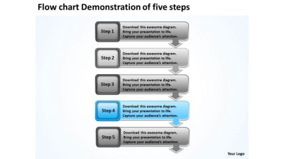 Flow Chart Demonstration Of Five Steps Business Plan For Bar PowerPoint Slides