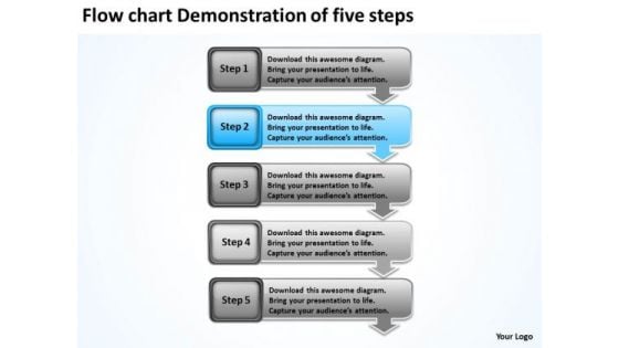 Flow Chart Demonstration Of Five Steps Gas Station Business Plan PowerPoint Templates