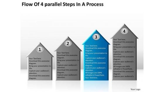 Flow Of 4 Parallel Steps In Process Resturant Business Plan PowerPoint Templates