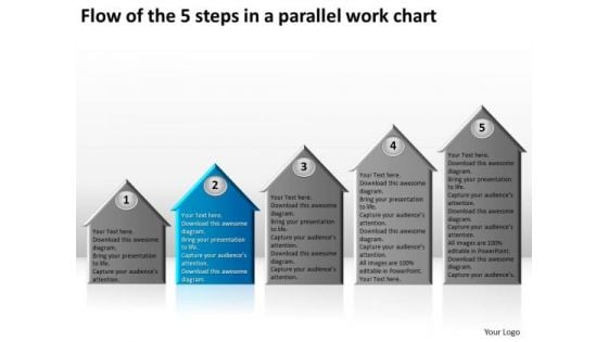 Flow Of The 5 Steps In A Parallel Work Chart Mini Business Plan Template PowerPoint Slides