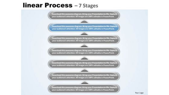 Flow PowerPoint Template Linear Process 7 Stages Business Communication Ppt Image