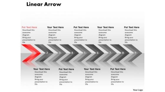 Flow Ppt Background Linear Arrows 9 Stages Operations Management PowerPoint 2 Design
