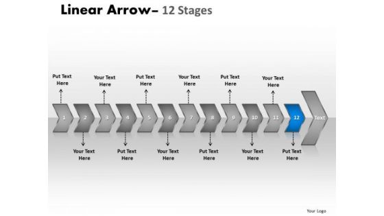 Flow Ppt Background Serialized Representation Of 12 Arrows 13 Graphic